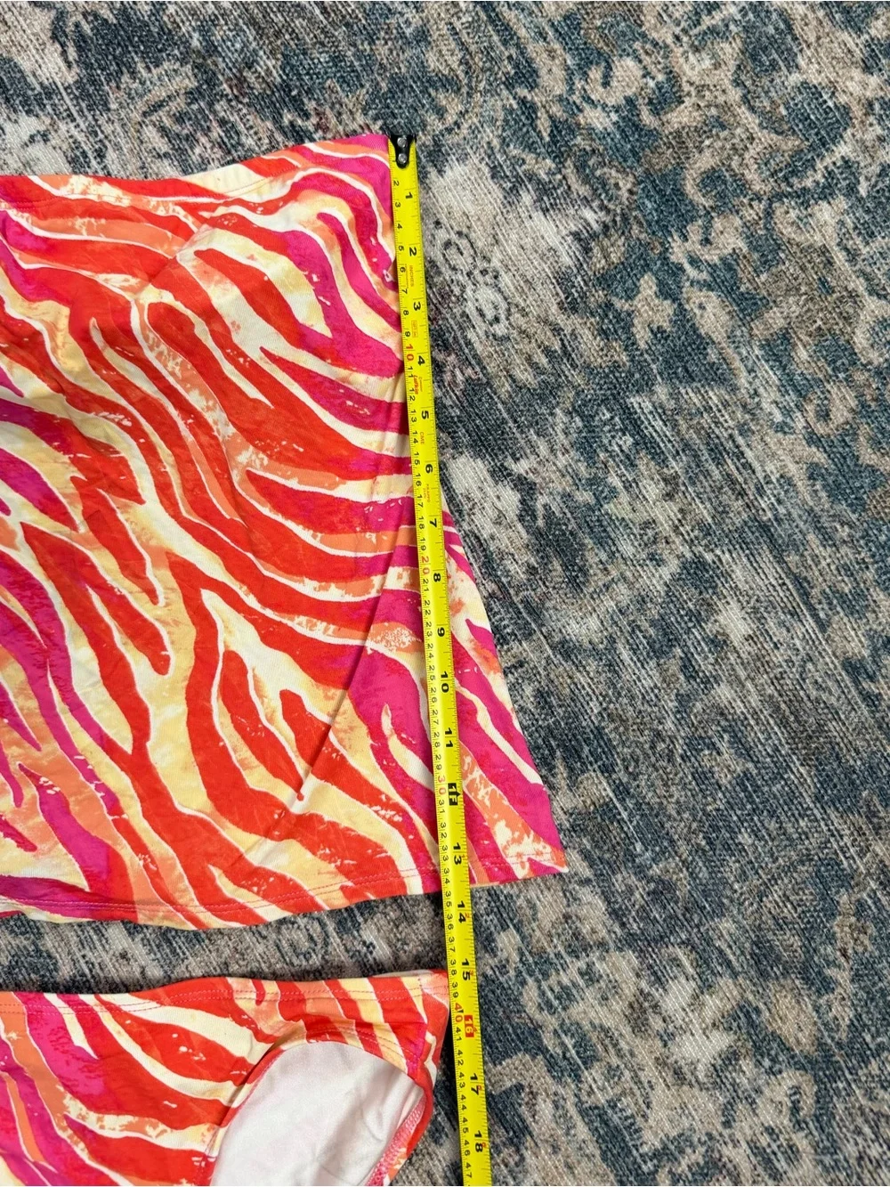 Vintage Y2K DKNY Neon Zebra Tankini 2 Piece Swim Set‎ Bikini XS